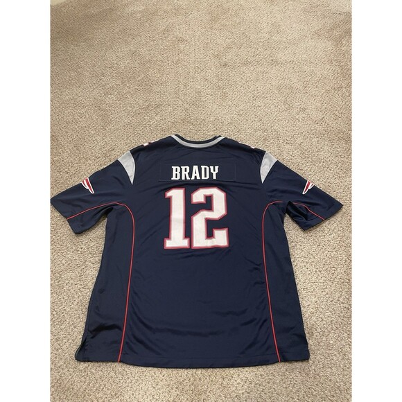 Tom Brady 12 New England Patriots Jersey XXL Nike On Field Navy NFL Authentic - Picture 2 of 5